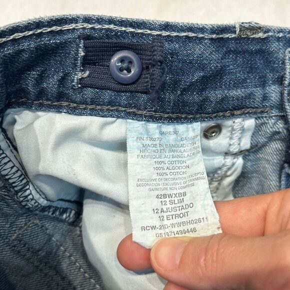 Wrangler 20X Denim Blue Jeans Boys Sz 12 Slim Adjustable Waist - Picture 8 of 8